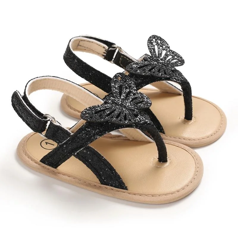 Baby Girl's Summer Sandals Lovely Butterfly Princess Dress Anti-Skid Flip Flops for Newborn Infant