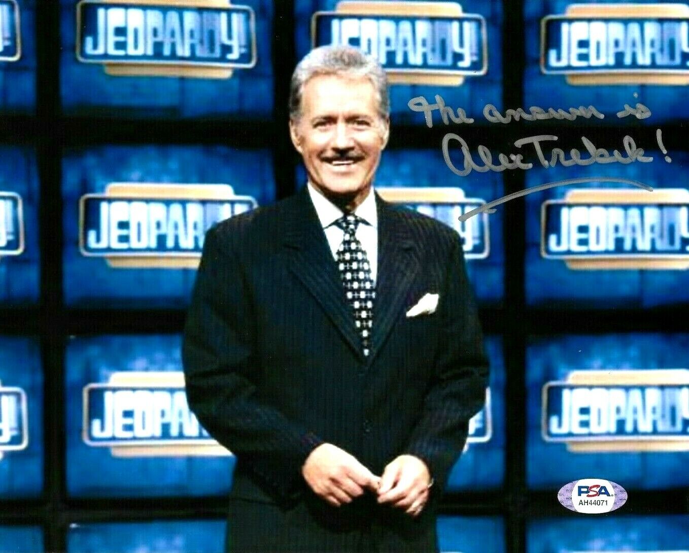 ALEX TREBEK HAND SIGNED AUTOGRAPHED 8X10 Photo Poster painting WITH PSA DNA COA MUST SEE RARE 13