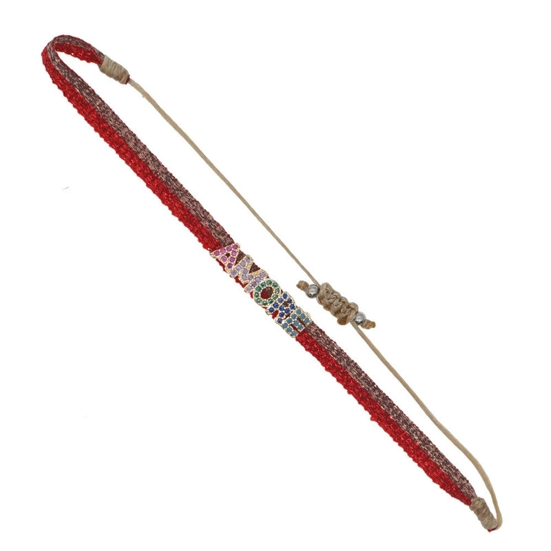 1 Piece Fashion Letter Devil’s Eye Copper Knitting Inlay Zircon Bracelets