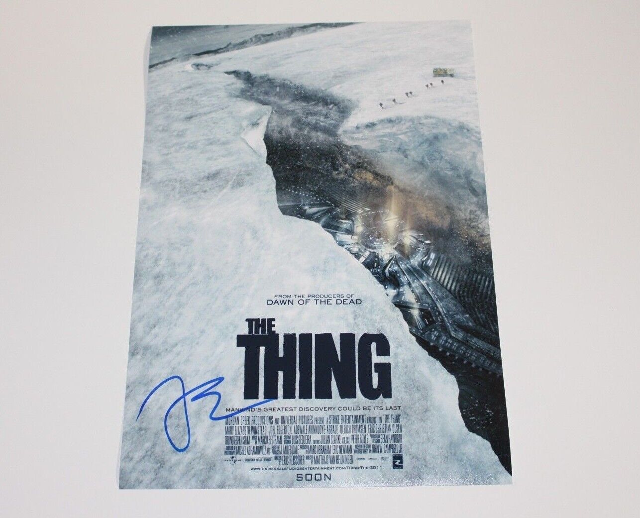 ACTOR JOEL EDGERTON SIGNED 'THE THING' 12x18 INCH MOVIE POSTER Photo Poster painting w/COA