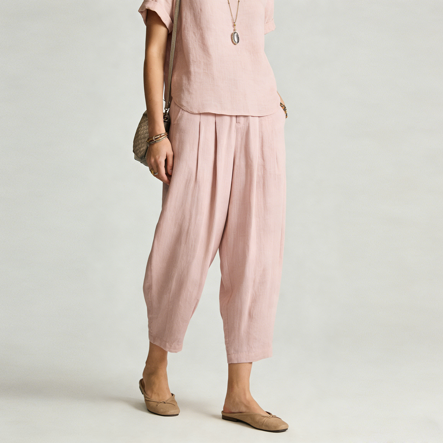 Linen Pants Women 100% Linen Pleated Harem Trousers Breathable Hypoallergenic REAL SILK LIFE