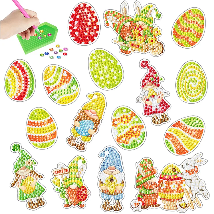 2pcs Diamonds Painting Stickers Kit Easter Style DIY for Kids Adult Gift Rewards gbfke