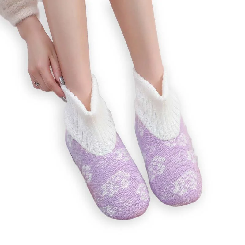 Letclo™ 2021 Autumn Plus Velvet Indoor Non-slip Soft Bottom Warm Socks Slippers letclo Letclo