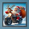 Diamond Painting-DIY Full Round Drill Motorcycle Santa(40*40CM）
