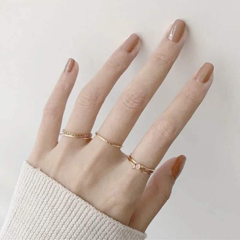 24pcs Wholesales Fake Nails For Women Light Color Solid Color Short Nail Tips Fingernail DIY Nail Art False Nails with Glue-Nail Inspo