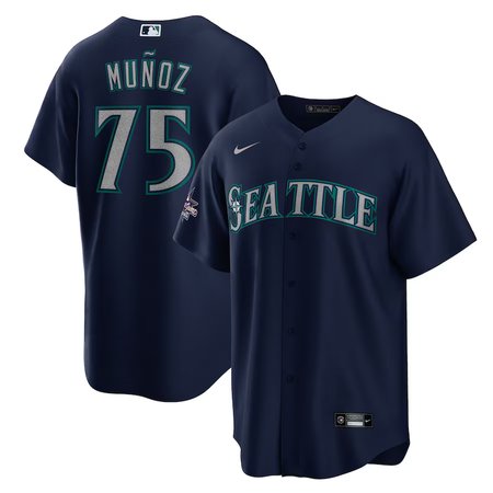 Youth Seattle Mariners #75 Andres Munoz  Navy 2025 MLB All-Star Game Road Replica Player Jersey