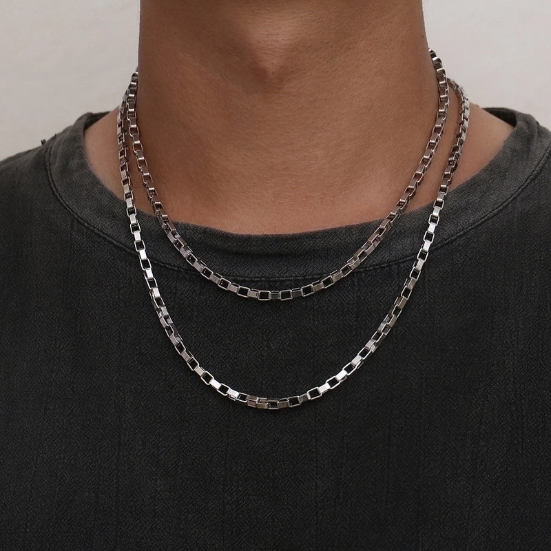 Hip-Hop Solid Color 304 Stainless Steel Polishing Chain 18K Gold Plated Men’s Necklace