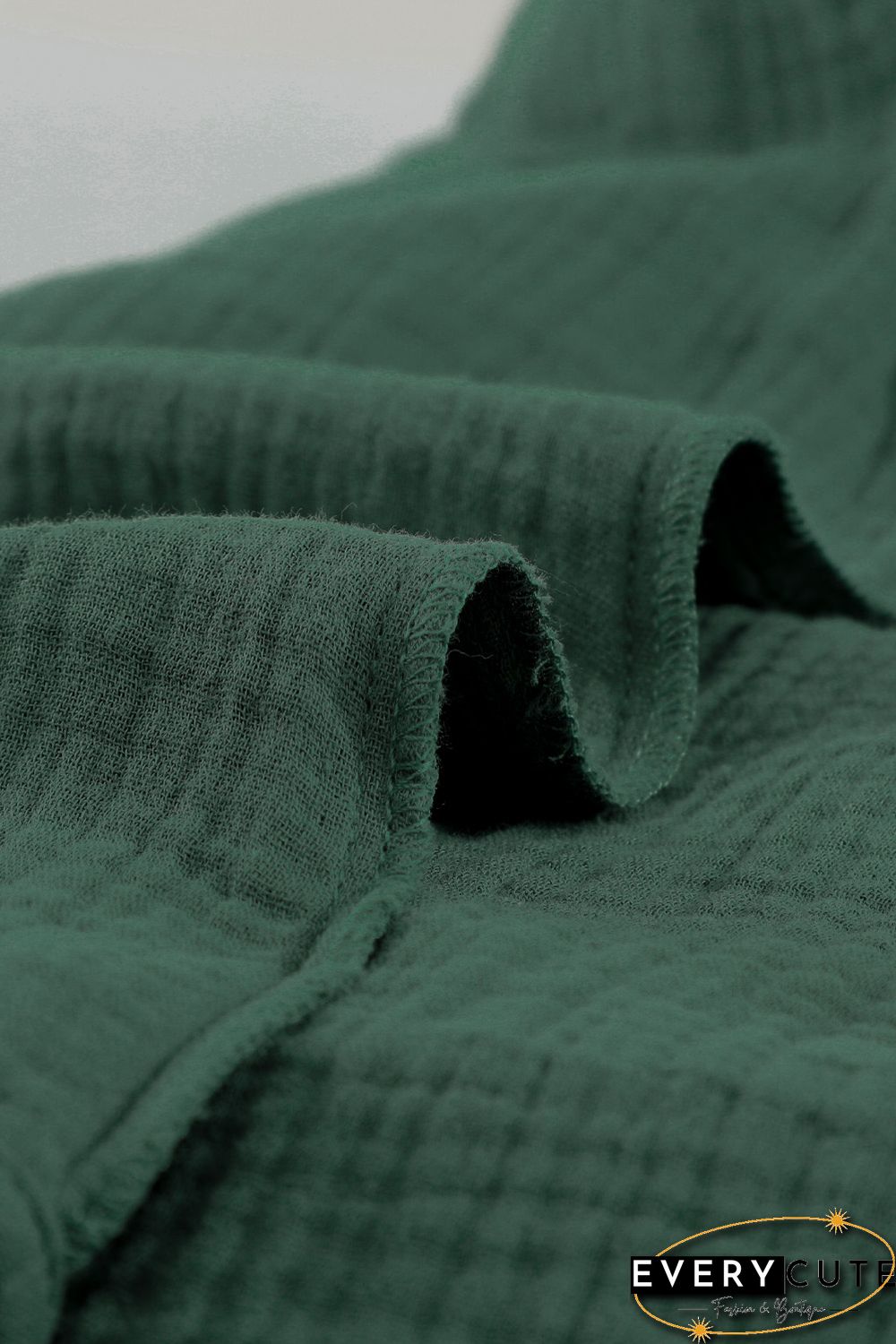 Green Ruffles Crinkled Long Sleeve Shirt