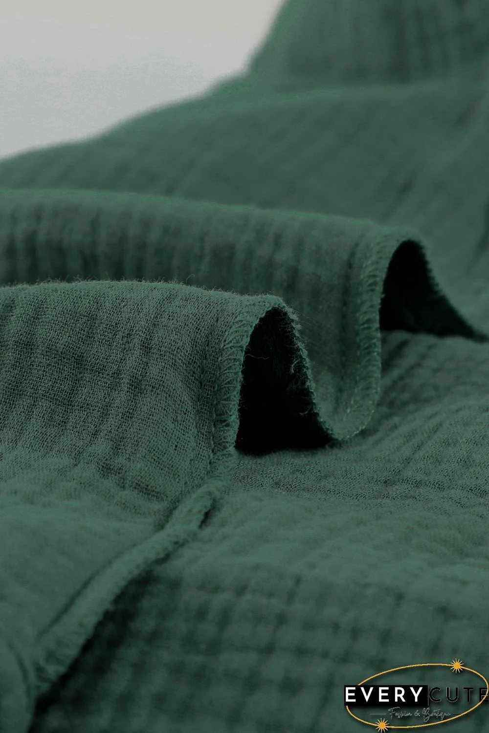 Green Ruffles Crinkled Long Sleeve Shirt