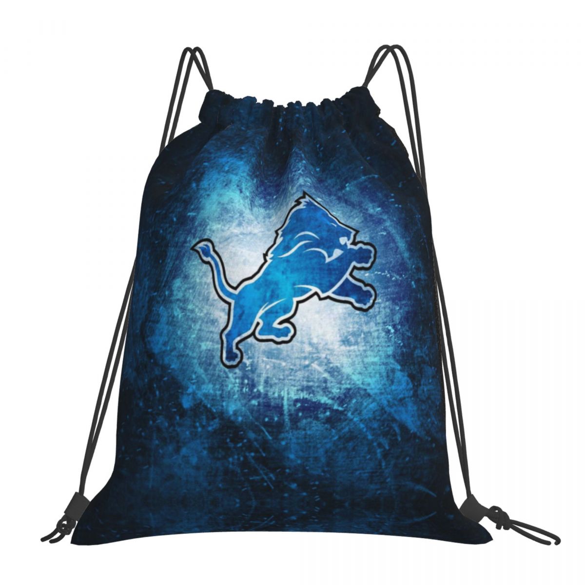 Detroit Lions Gradient Blue Drawstring Bags for School Gym