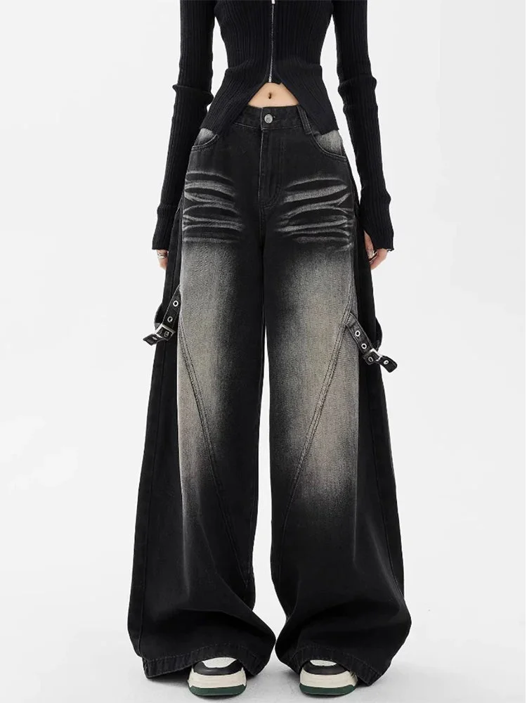 Black Gothic Y2K Straight Denim Pant