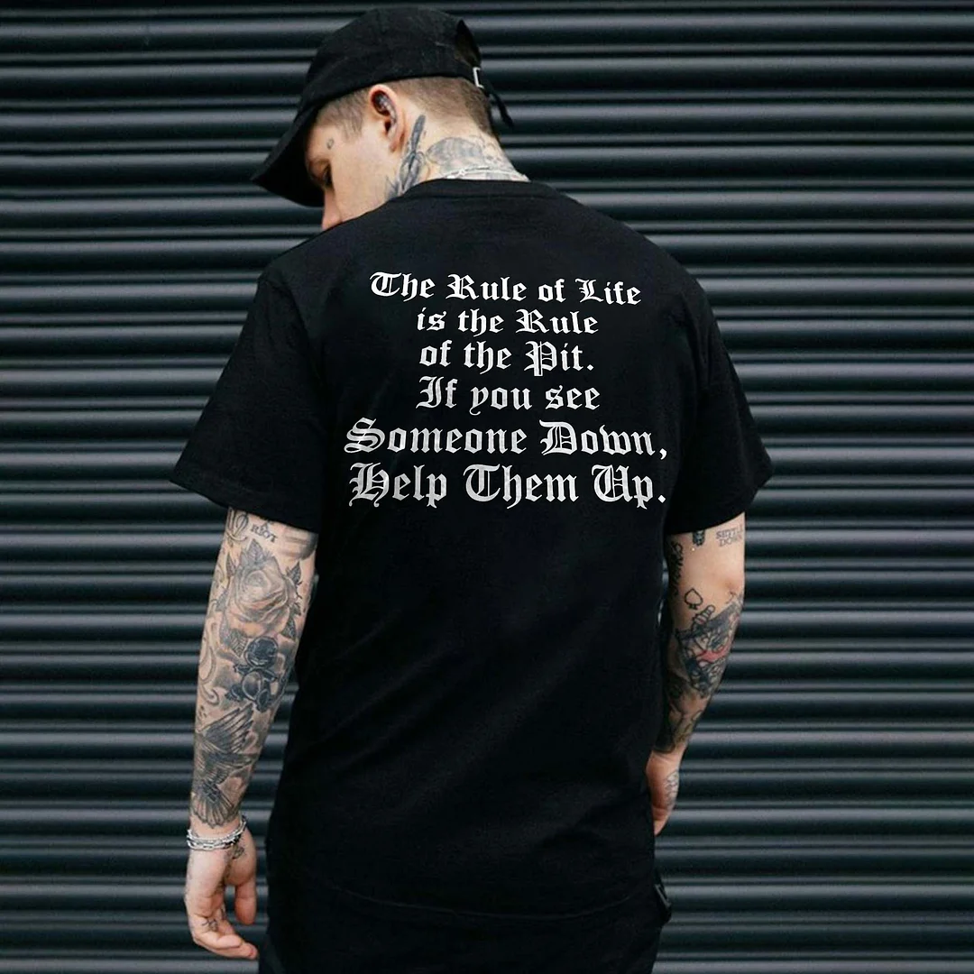 The Rule Of Life Is The Rule Of The Pit Printed Men's T-shirt -  UPRANDY