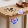 12pcs Heart Motif Double-Sided DIY Diamond Painting Keychain Kit