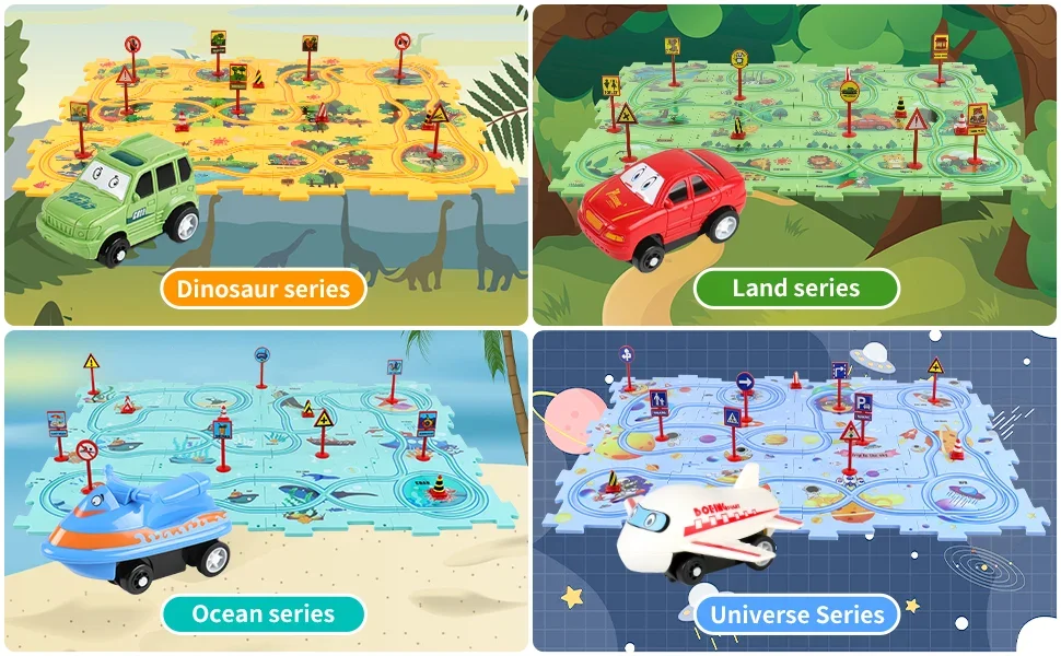  🔥Last Day Sale 50% 🔥Children's Educational Puzzle Track Car Play Set