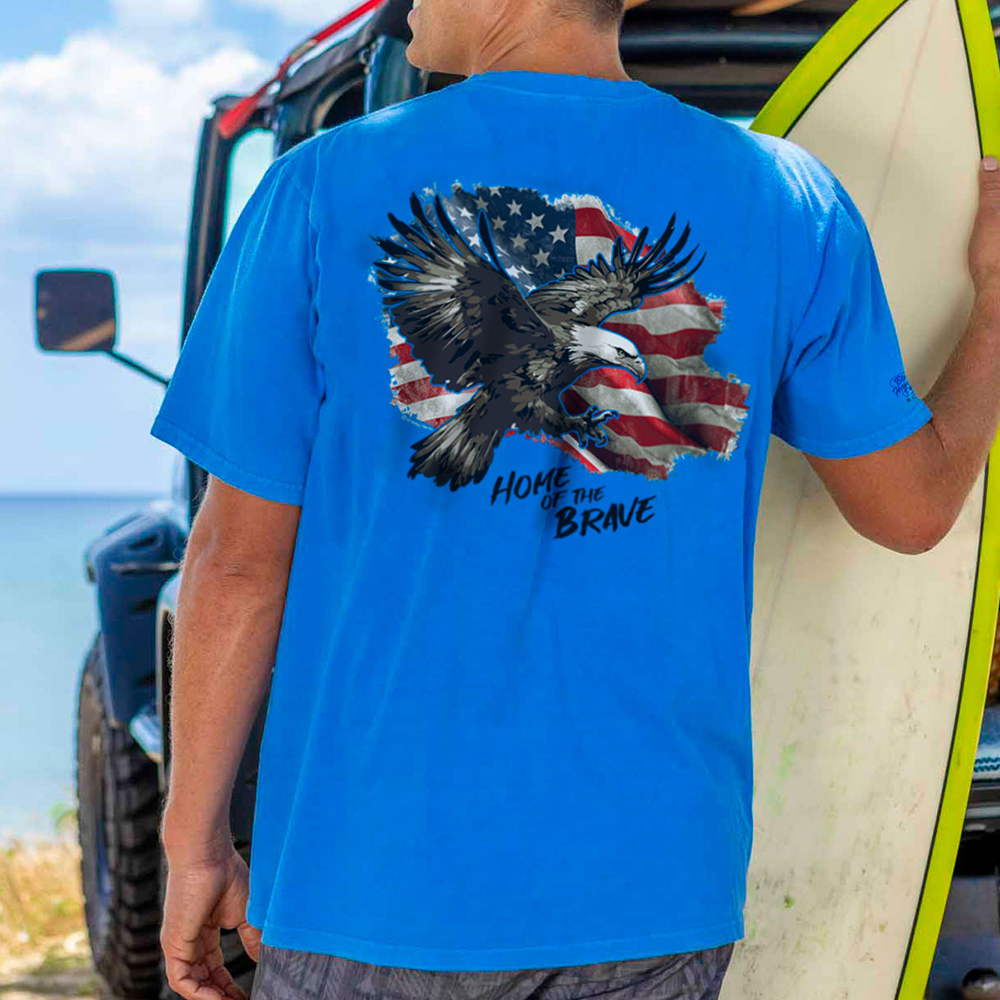  Patriotic Eagle Graphic T-Shirt for Men - Perfect for Summer Outings and Casual Wear