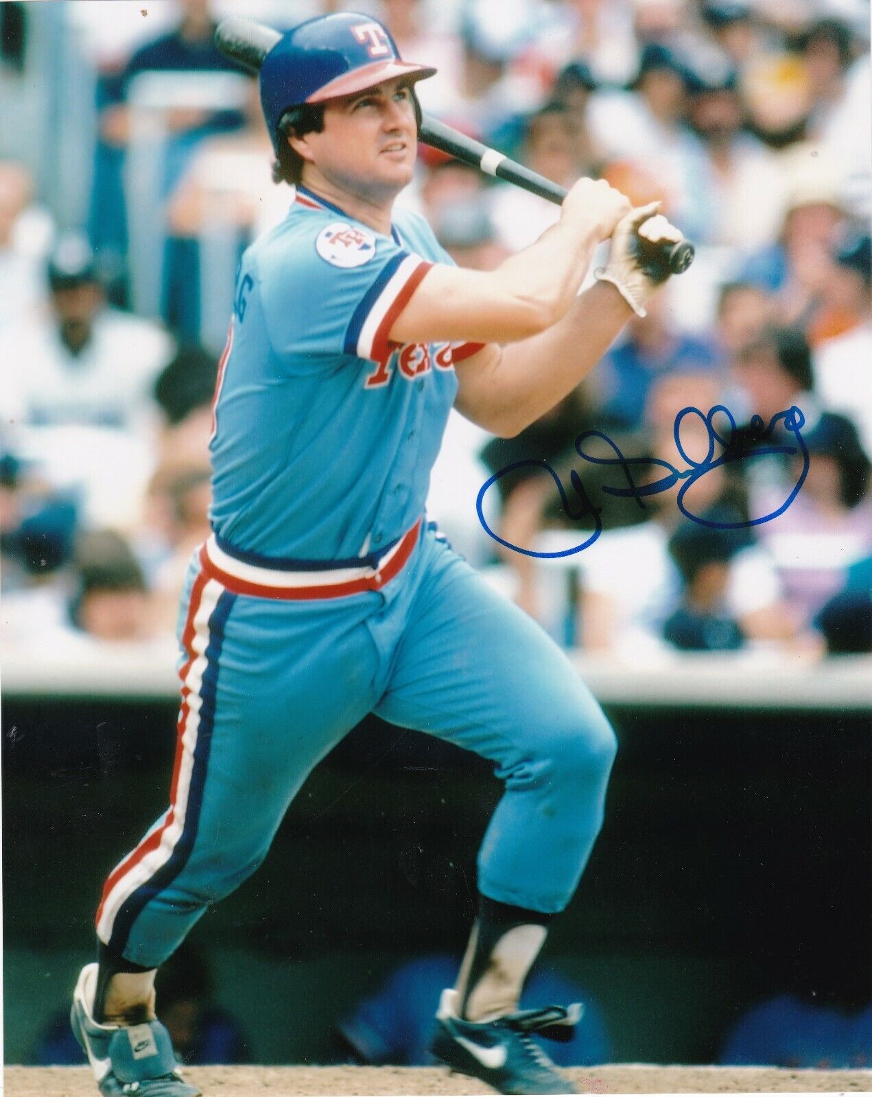 JIM SUNDBERG TEXAS RANGERS ACTION SIGNED 8x10