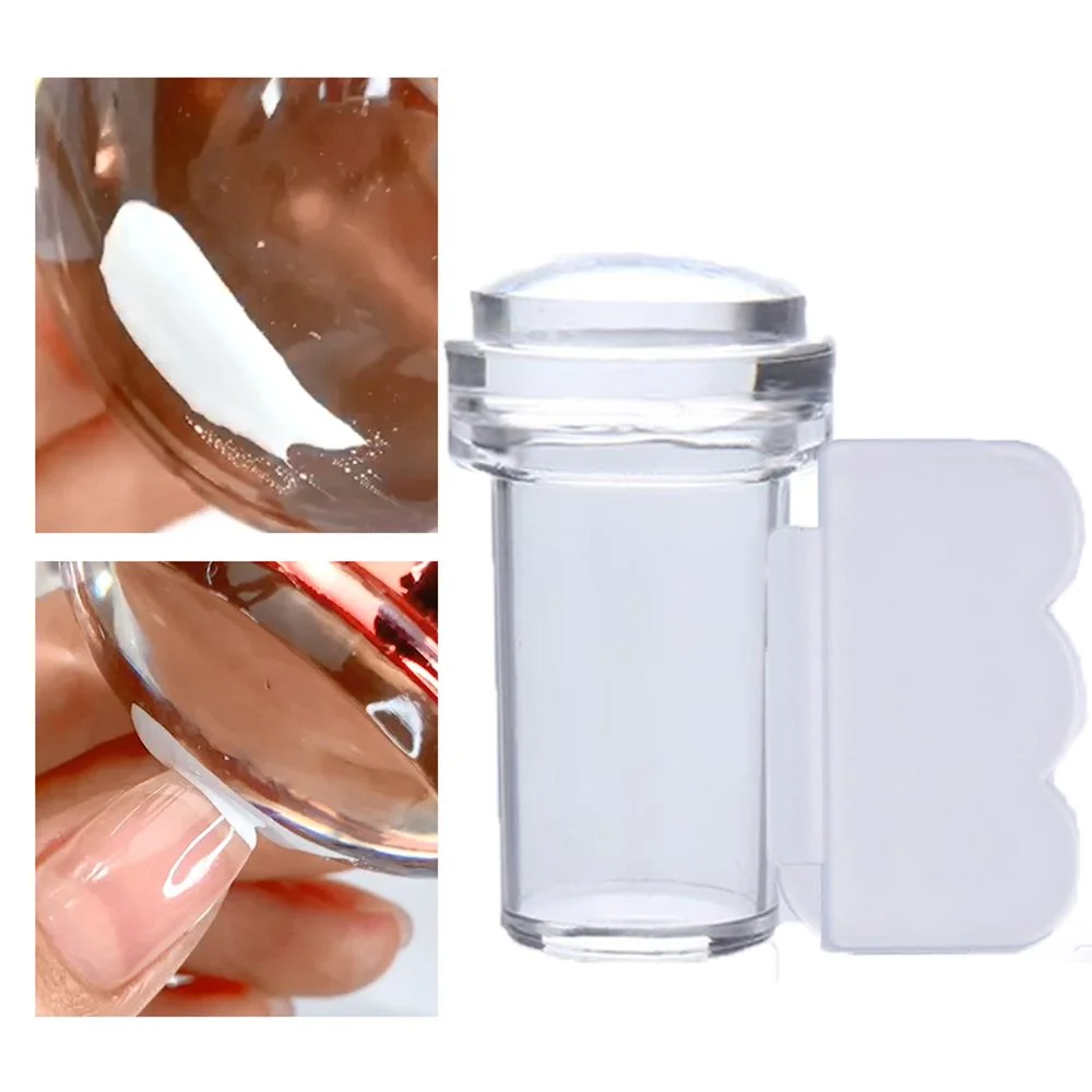 Nail Plate Tools Silicone Stamping Mold for French Tips DIY Nail Stamper Scraper Set Silicone Transparent Jelly