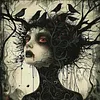 Crow Witch-11CT Stamped Cross Stitch 40*40cm tapestrymarket