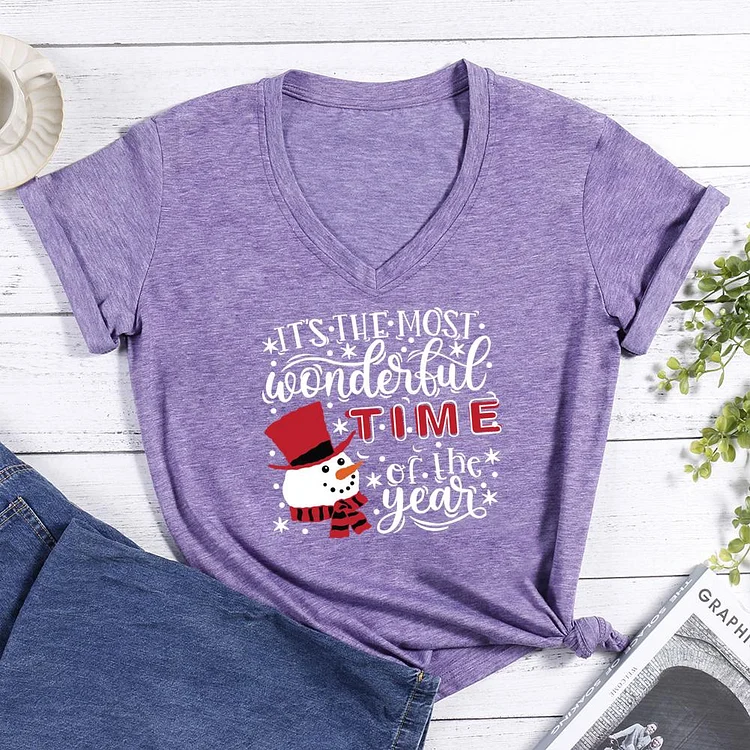 It‘’s the Most Wonderful Time of the Year V-neck T Shirt-Annaletters