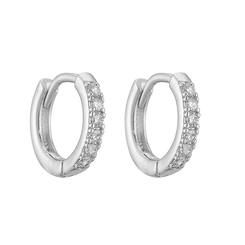 1 Pair Casual Minimalist Classic Style Round Plating Inlay Copper Zircon 18k Gold Plated Hoop Earrings