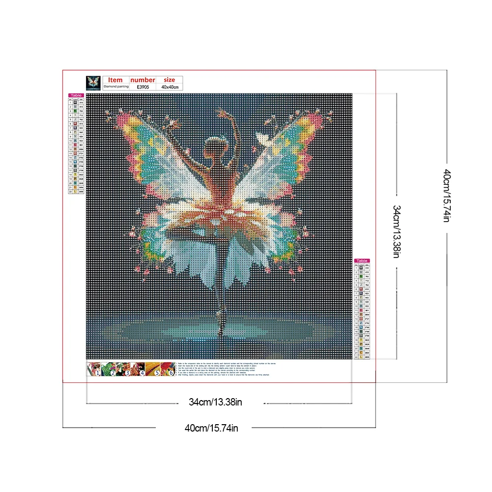 Diamond Painting - Full Round Drill - Butterfly Dancing Beauty(Canvas|40*40cm)