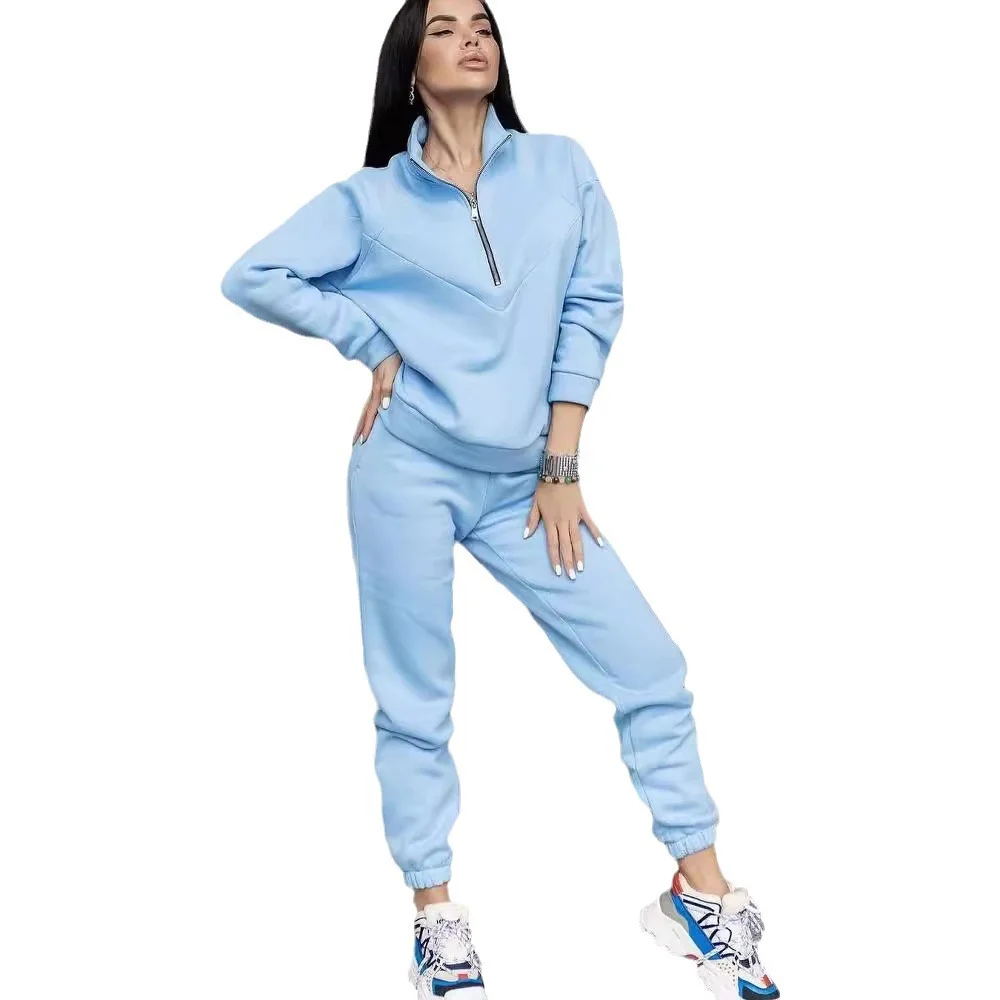 Nigikala Nigikala And Autumn 2023 Fashion Casual Hoodie Two Sets Of Long-Sleeved Solid Color Grip Velvet Feet Leisure Suit