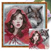 Red Girl And Wolf-11CT Stamped Cross Stitch 46*45cm/18.11*17.72in tapestrymarket