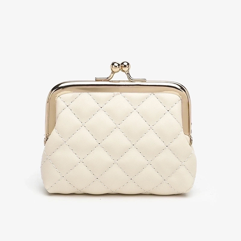 Women’s Solid Color Pu Leather Clipped Button Wallets