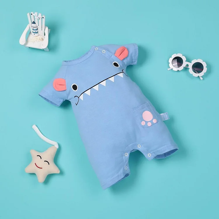  Real shark cartoon blue jumpsuit für 22'' Reborn Babypuppe Junge/Mädchen - RSDP-Rebornbabypuppen-Rebornbabypuppen.de