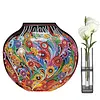 Feathers DIY, k&uuml;nstlerische Vase, Desktop, Diamantkunstkit, doppelseitiger Bohrer, Wohndekoration