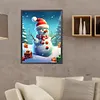 >SALE<5D DIY Full Round Drill Diamond Painting Snowy Windy Snowman Kit Decor 30x40cm