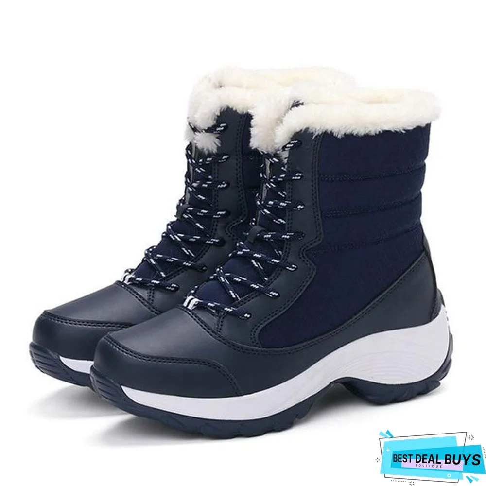 Women Boots Waterproof Winter Snow Boots Platform Warm Ankle Winter Boots with Thick Fur