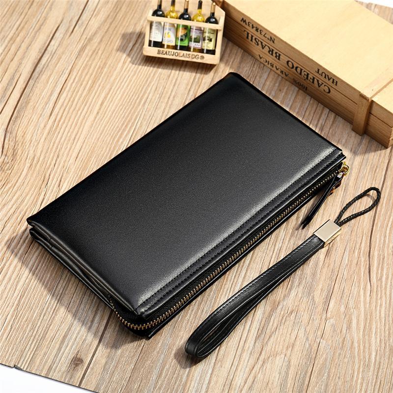 Durable Soft Plain Business Clutch Bags Wallets For Men
