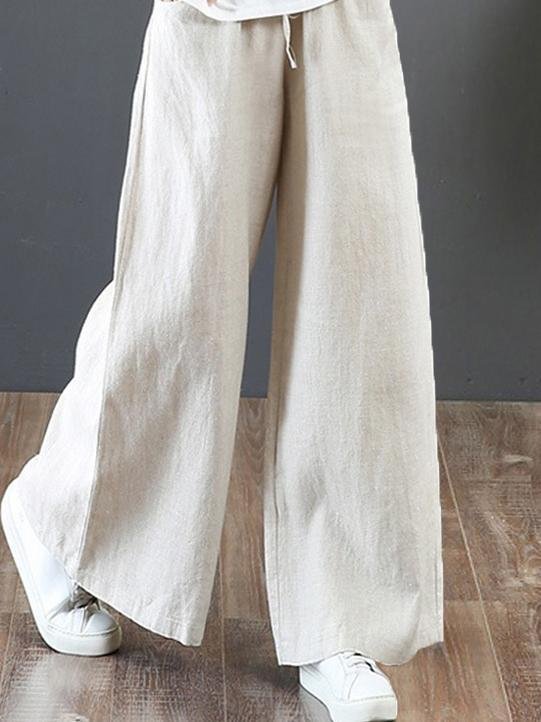 Women's Casual Loose Linen Trousers-Mayoulove