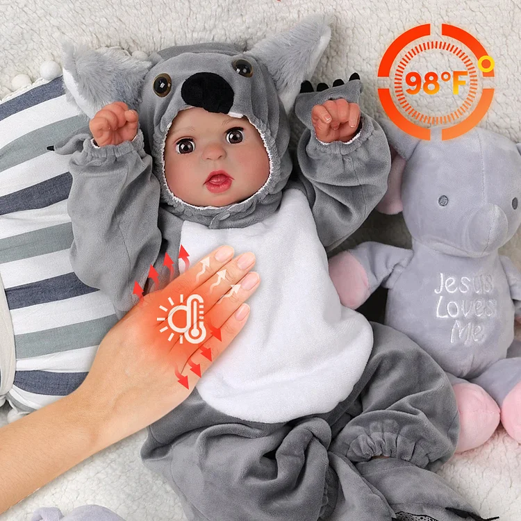 Babeside Open and Close Eyes Koala Bailyn 20'' Realistic Reborn Baby with a Body that Warms Up