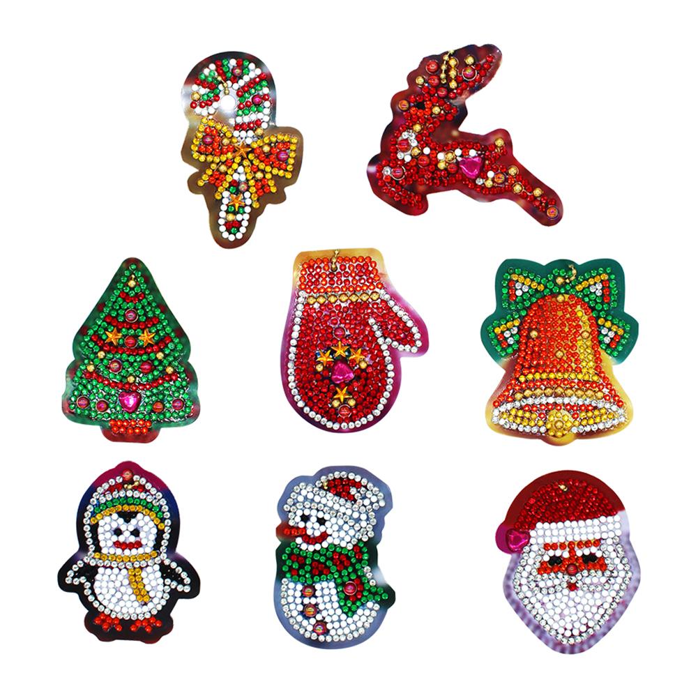 

8pcs Christmas Decorations-DIY Creative Diamond Keychain, 501 Original
