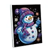 (US Local)Snowman Special Shaped 5D DIY Diamond Art Painting Notebook Kit for Beginners