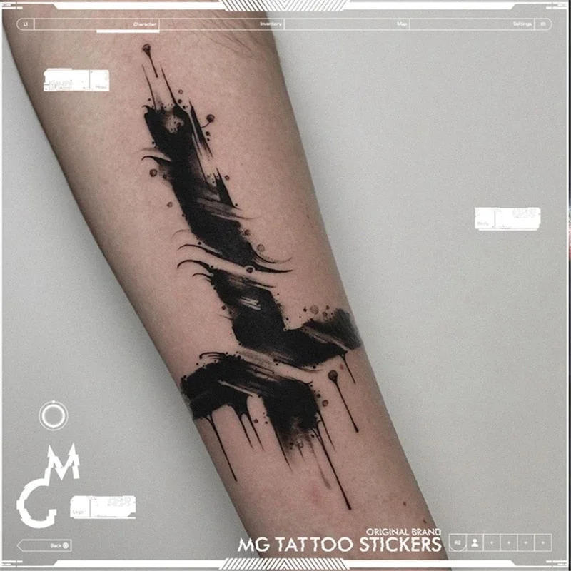 Dark Cross Temporary Tattoo Stickers Men and Women Splash Ink Cool Waterproof Gothic Rock Fake Tattoos Arm Art Tattoo Stickers