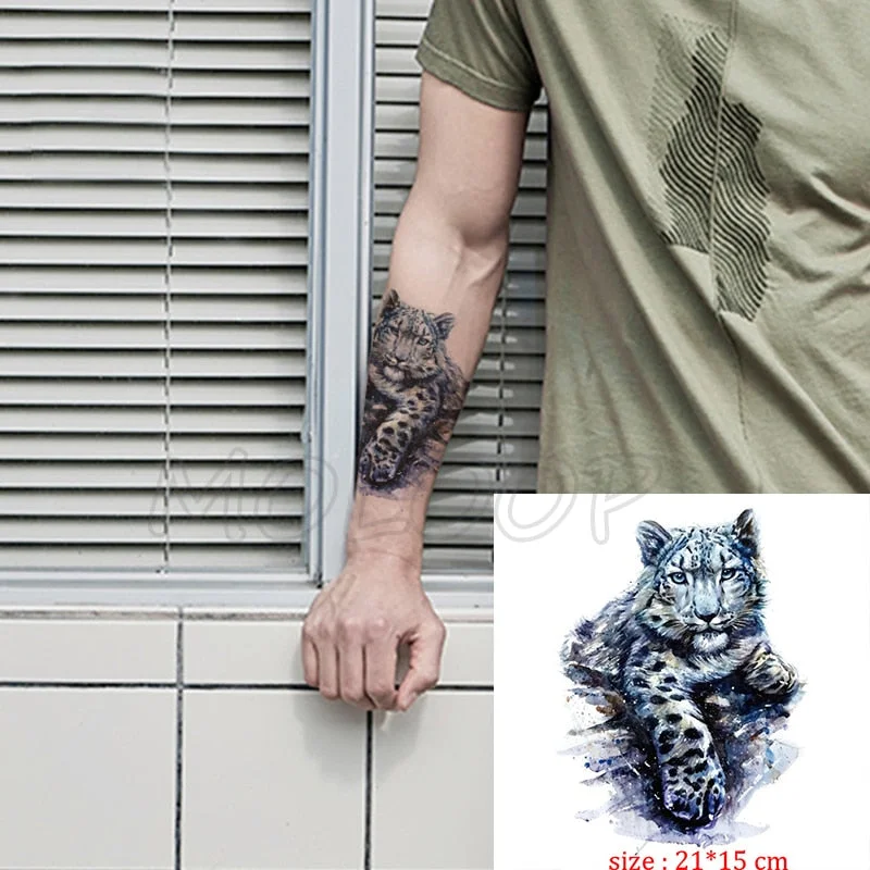 Waterproof Temporary Tattoo Sticker angry wolf mountain tatoo water transfer fake tatoo flash tatto Woman Man kid 14.8*21 cm
