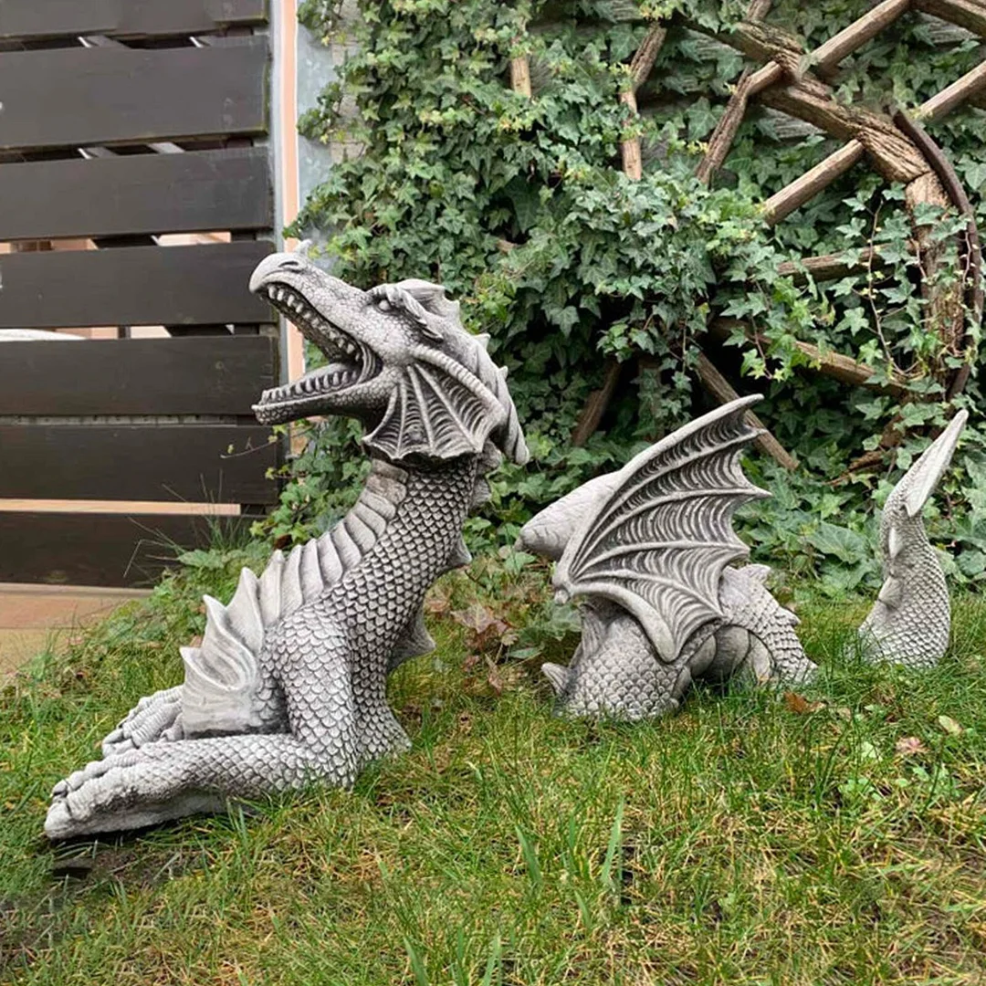 Nigikala Sculptures Resin Giant Lawn Sculpture Gothic Fantasy Dragon