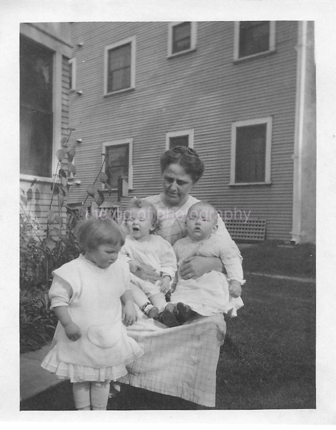 Vintage FOUND ANTIQUE Photo Poster painting bwOriginal CHILDREN Snapshot 14 4