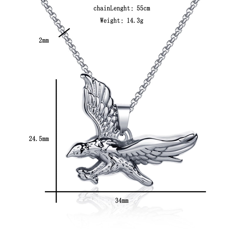 Casual Elegant Boyfriend Eagle 304 Stainless Steel Pendant Necklace