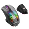 AULA SC630 Wireless mouse transparent RGB with magnetic charging base wired 2.4G Bluetooth three mode Esports gaming mouse