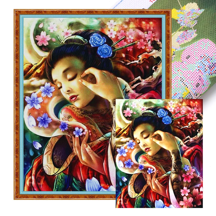【Huacan Brand】Ancient Style Beauty 11CT Stamped Cross Stitch 50*60CM