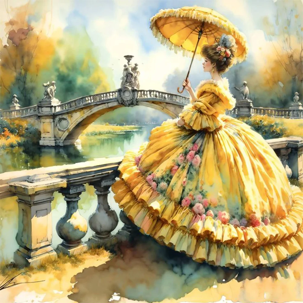 DIY Paint By Number 40*40cm - Lady In Yellow Skirt