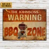 Personalized Names：Grilling Warning BBQ Zone - Vintage Metal Tin Signs/Wooden Signs