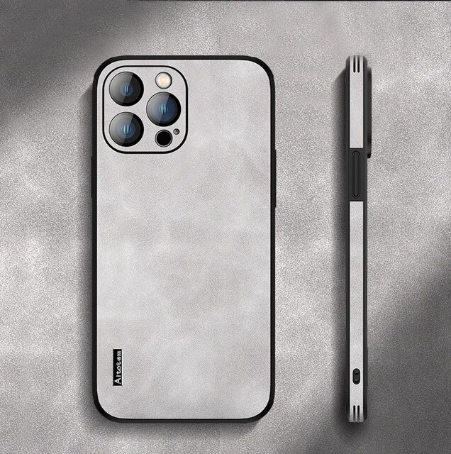 Soft Leather Phone Case With Lens Film