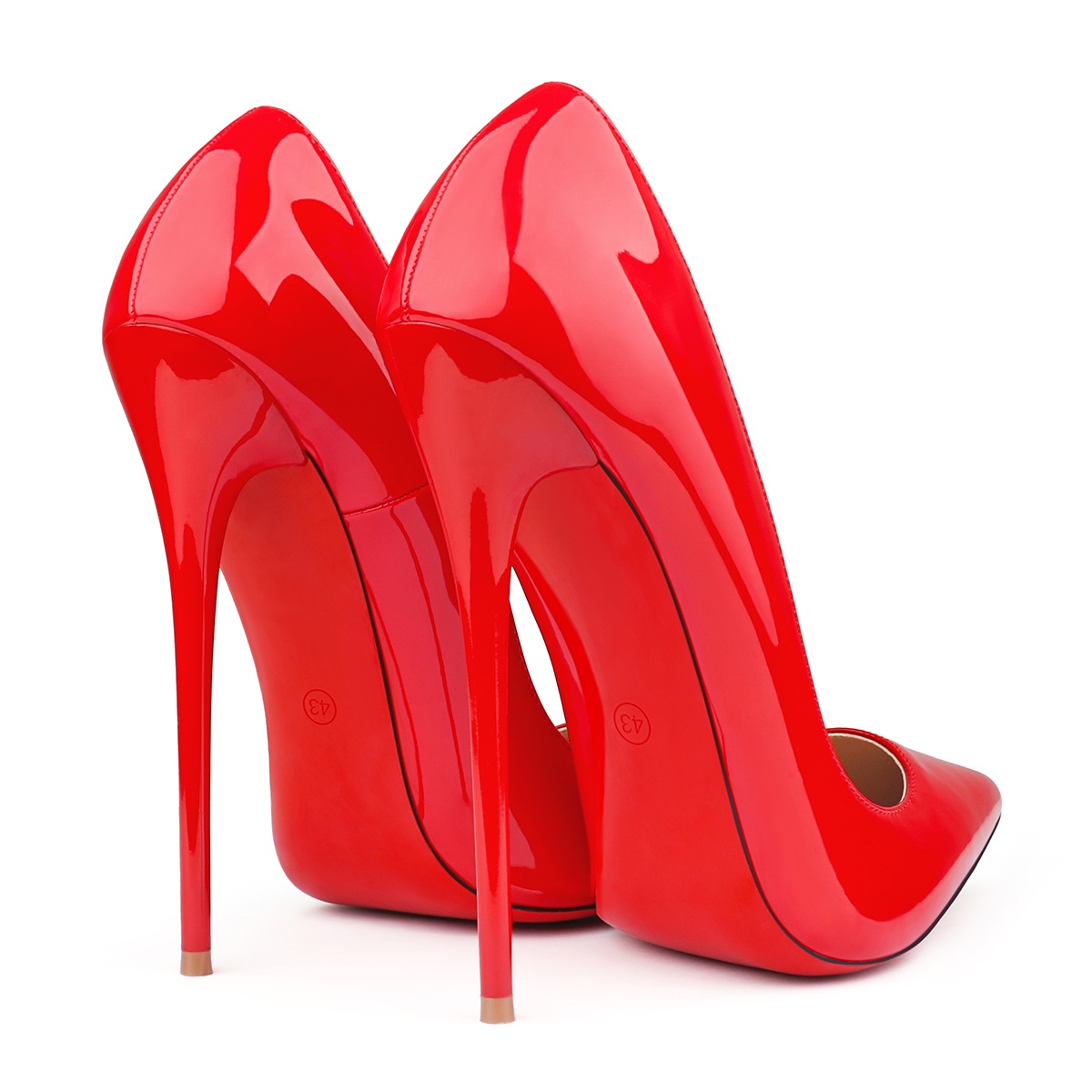 160mm Sky-High High Heels Red Bottom Shoes Classic Pointed Stiletto Heels-MERUMOTE
