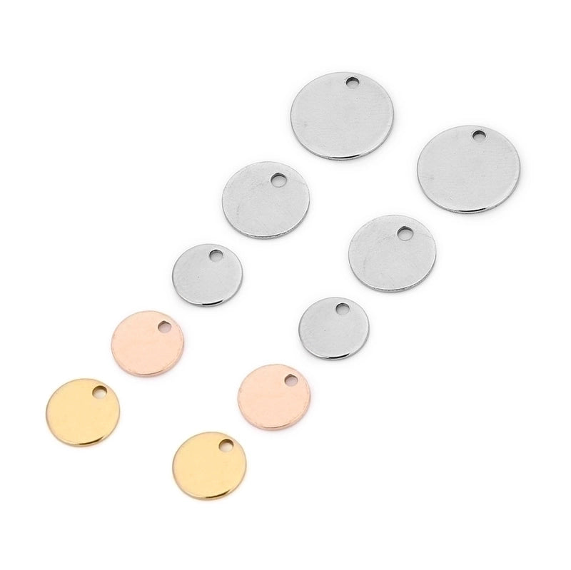 20 Pcs/package Minimalist Solid Color Stainless Steel Plating Pendant Jewelry Accessories