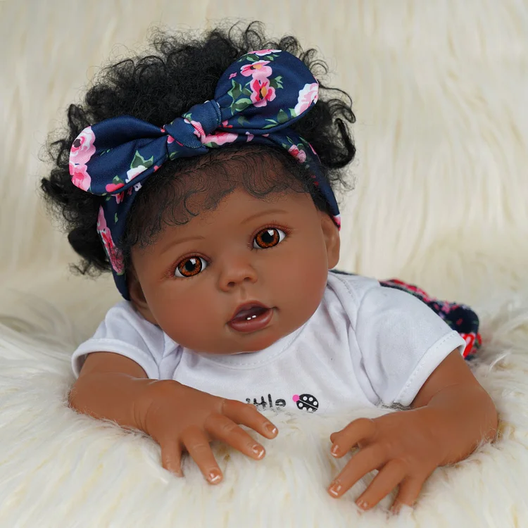 Babeside 20" Charming Reborn Baby Doll African American Infant Girl Brown Eyes Bessie